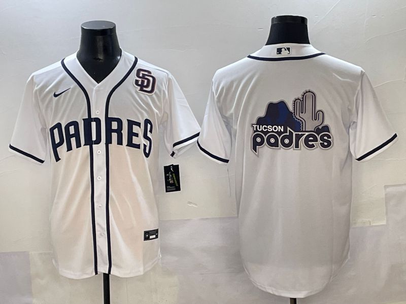 Men 2025 San Diego Padres Blank White Game Nike MLB Jersey style 11